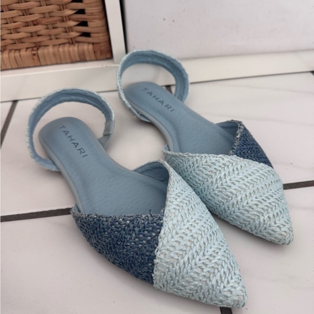 Tahari Light Blue and Denim Espadrilles